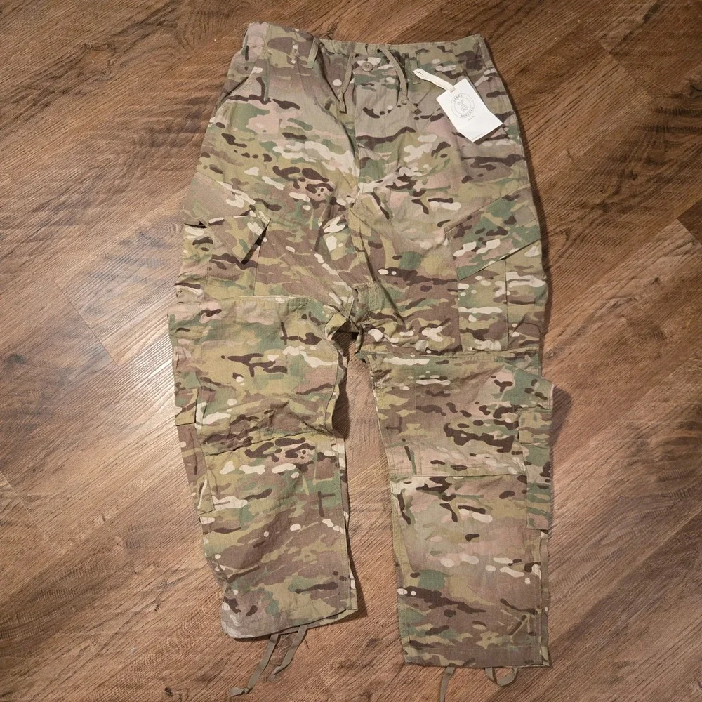 Vintage US Military Camo Pants Medium Regular Tactical Green 33x32in‎ Reworked
